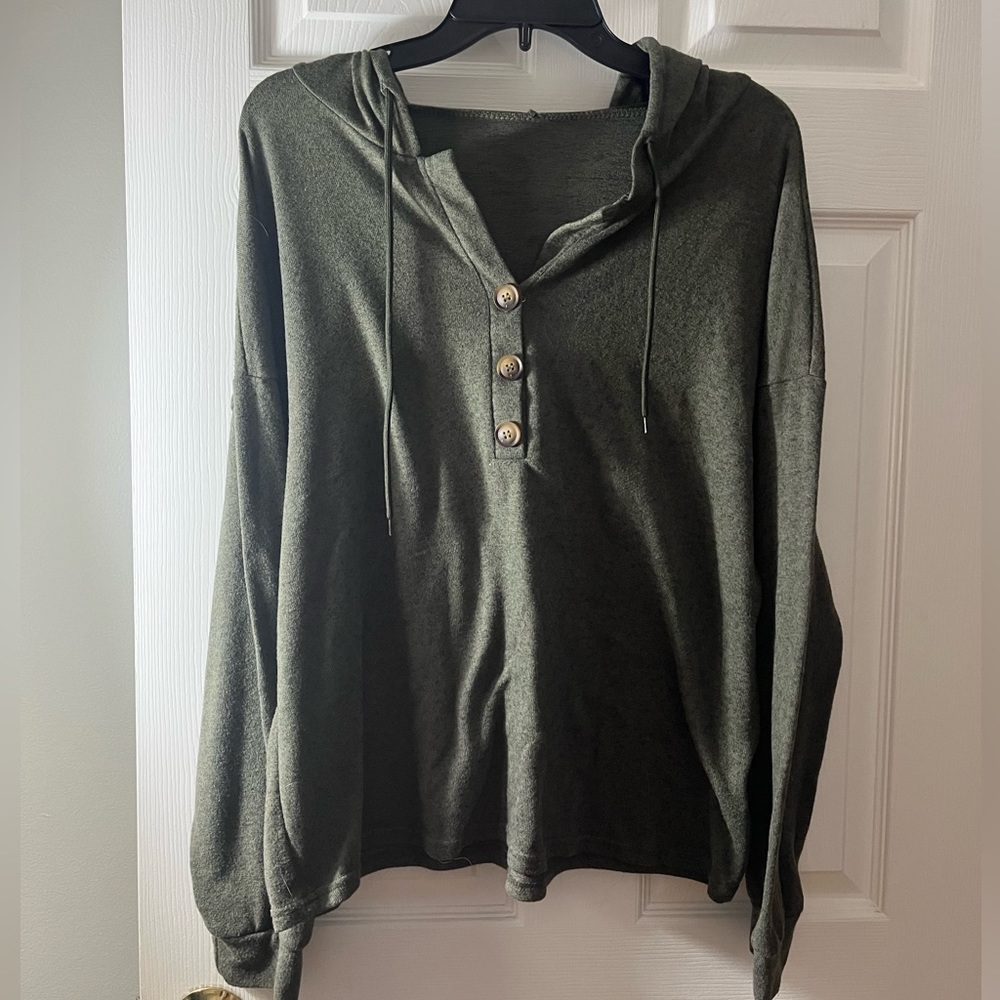 Olive green light weight hoodie